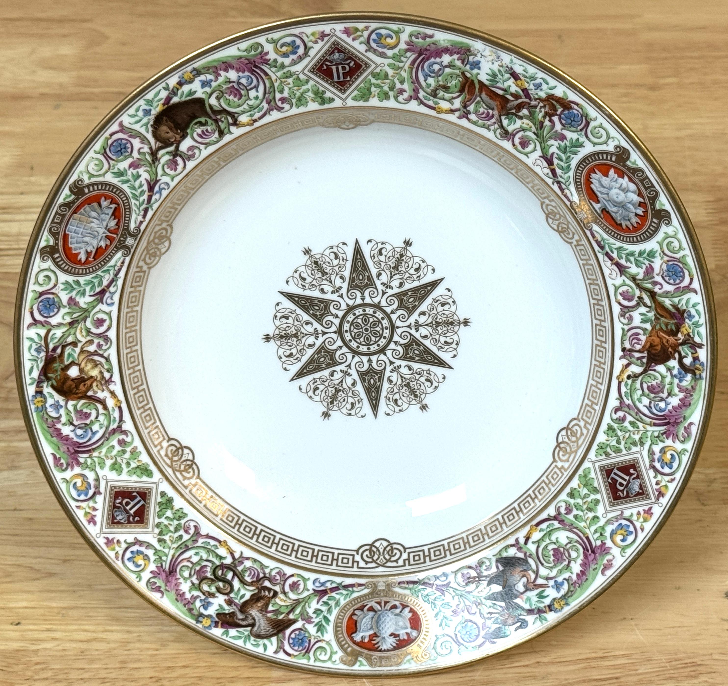 Tazza de Ormolu de porcelana de Sevres, 1838 Servicio Real de Caza del Rey Louis Philippe Luis Felipe en venta
