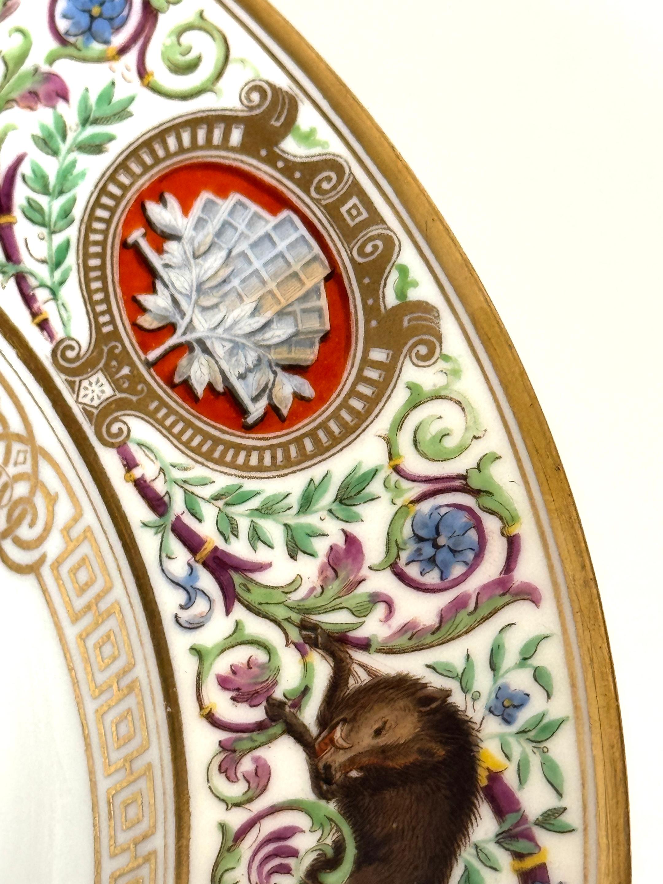 Tazza de Ormolu de porcelana de Sevres, 1838 Servicio Real de Caza del Rey Louis Philippe Porcelana en venta