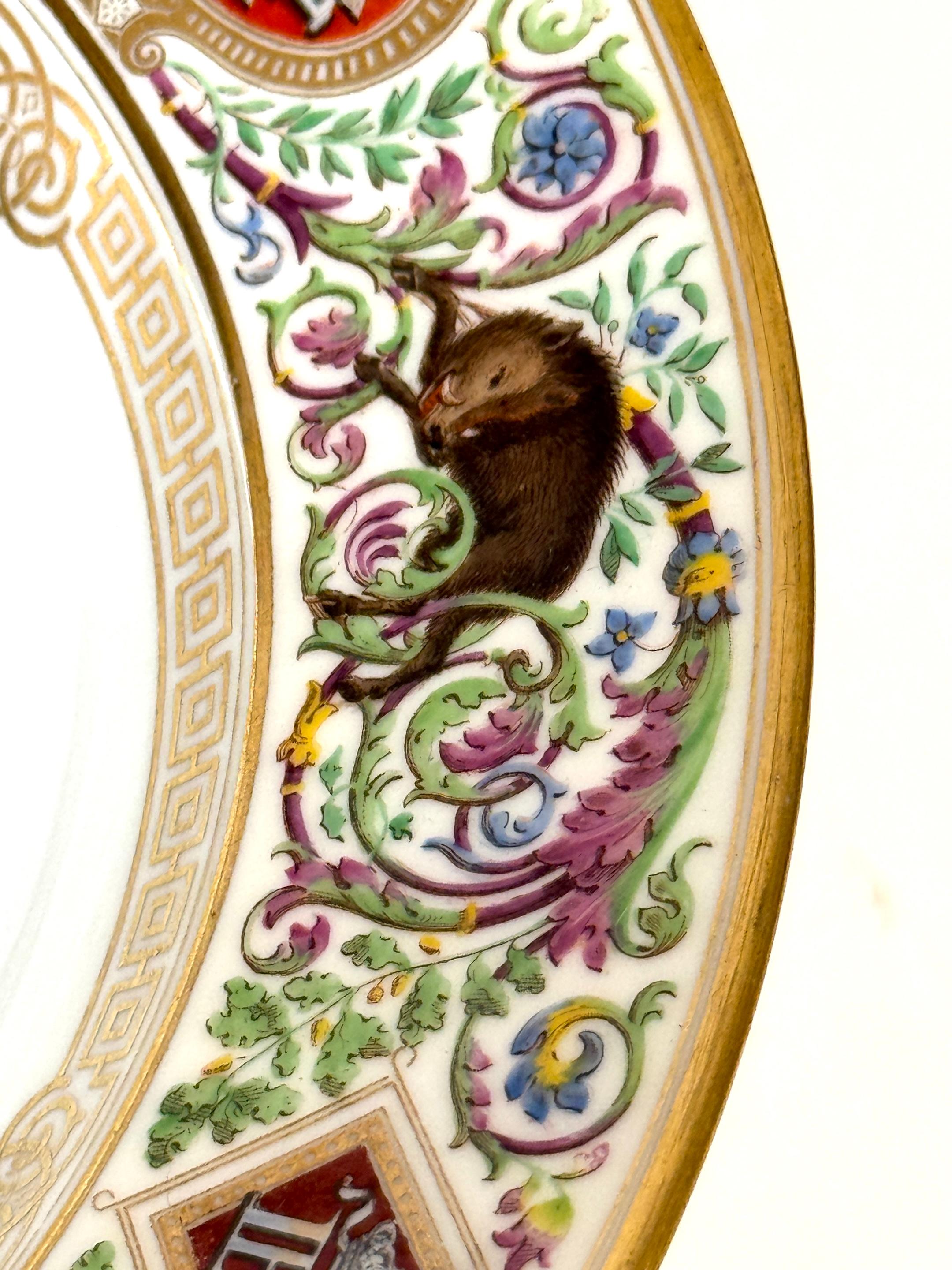 Tazza de Ormolu de porcelana de Sevres, 1838 Servicio Real de Caza del Rey Louis Philippe en venta 1