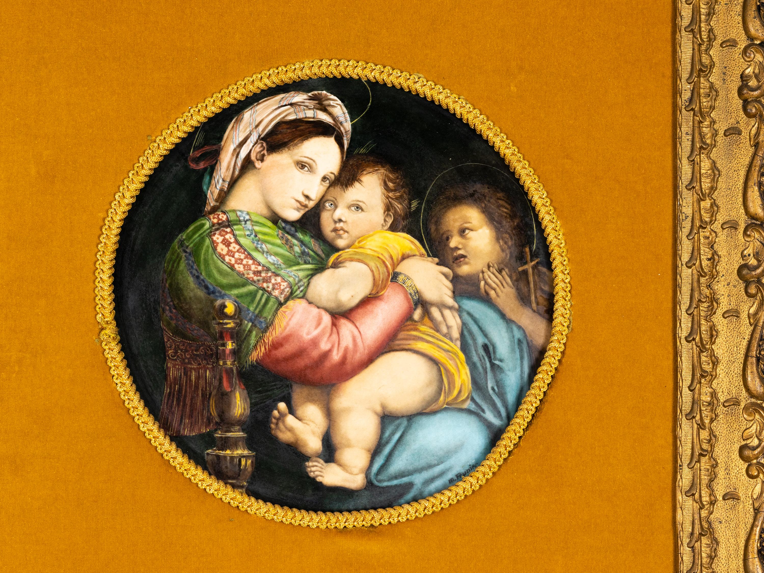 Renaissance Sèvres Porcelain Painting of Raphael's Madonna by Marcel Prunier For Sale