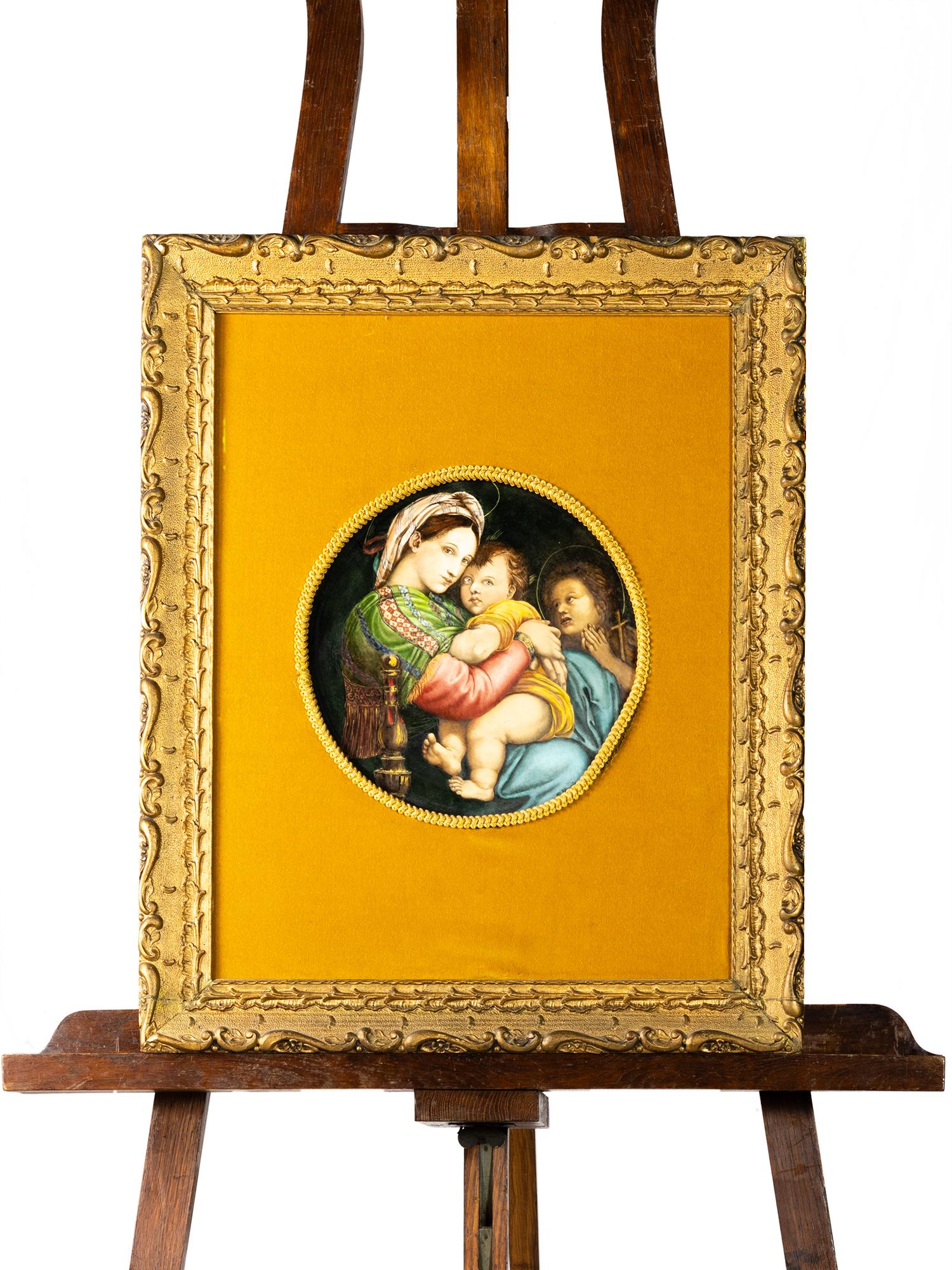 Enameled Sèvres Porcelain Painting of Raphael's Madonna by Marcel Prunier For Sale