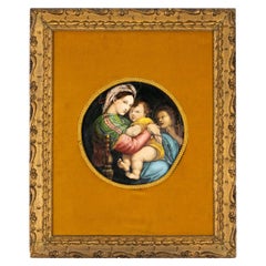 Sèvres Porcelain Painting of Raphael's Madonna by Marcel Prunier