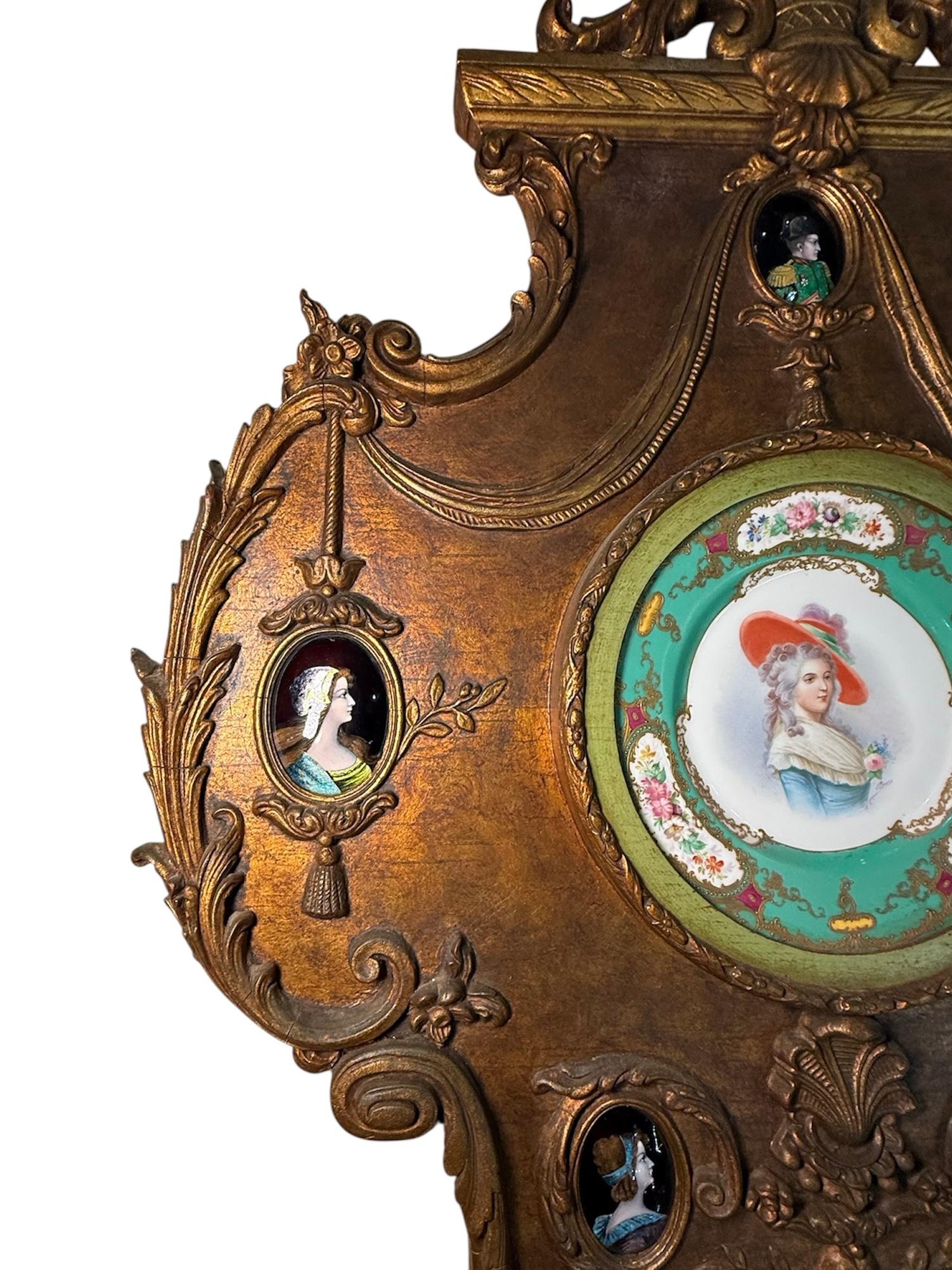 Sèvres Porzellan Portrait Holz Wandtafel im Angebot 2