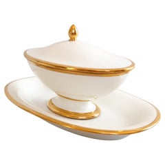 Sevres porcelain sauce boat - signed, dated 1820