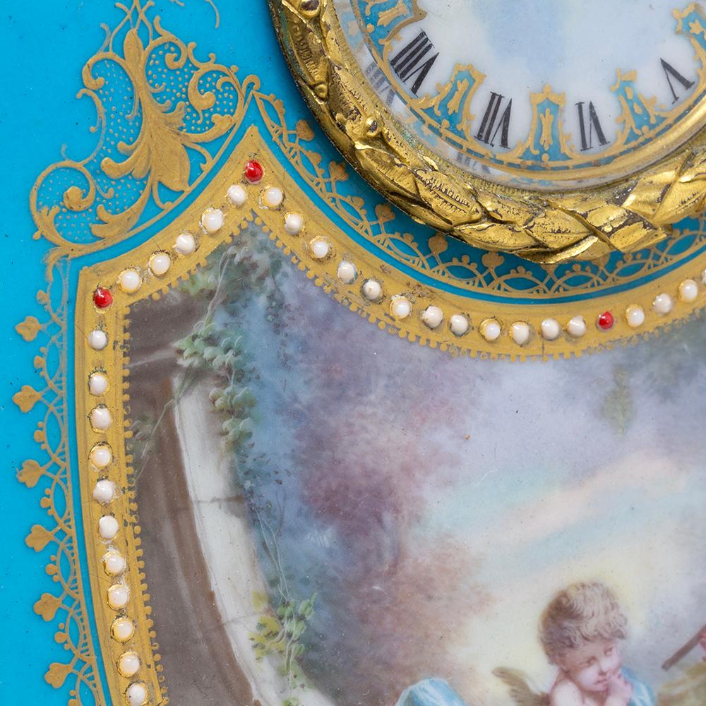 Reloj de mesa de porcelana de Sevres en venta 6