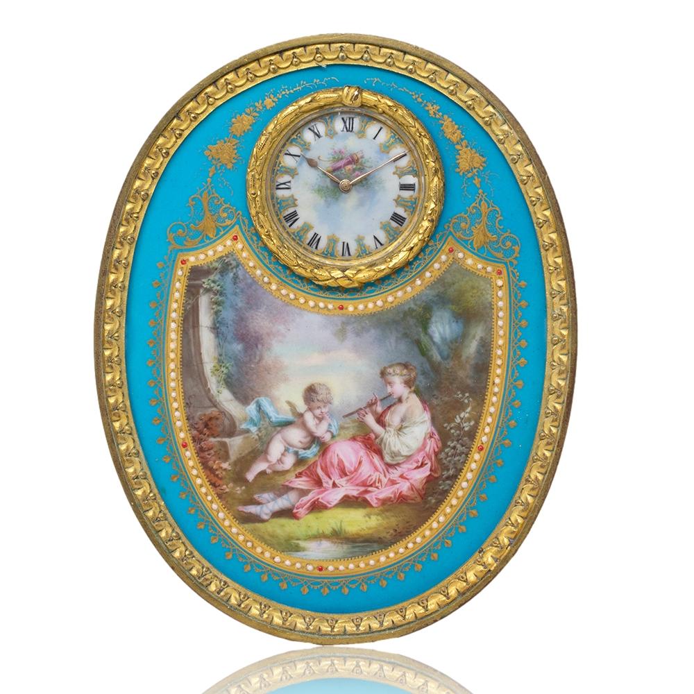 Reloj de mesa de porcelana de Sevres Belle Époque en venta