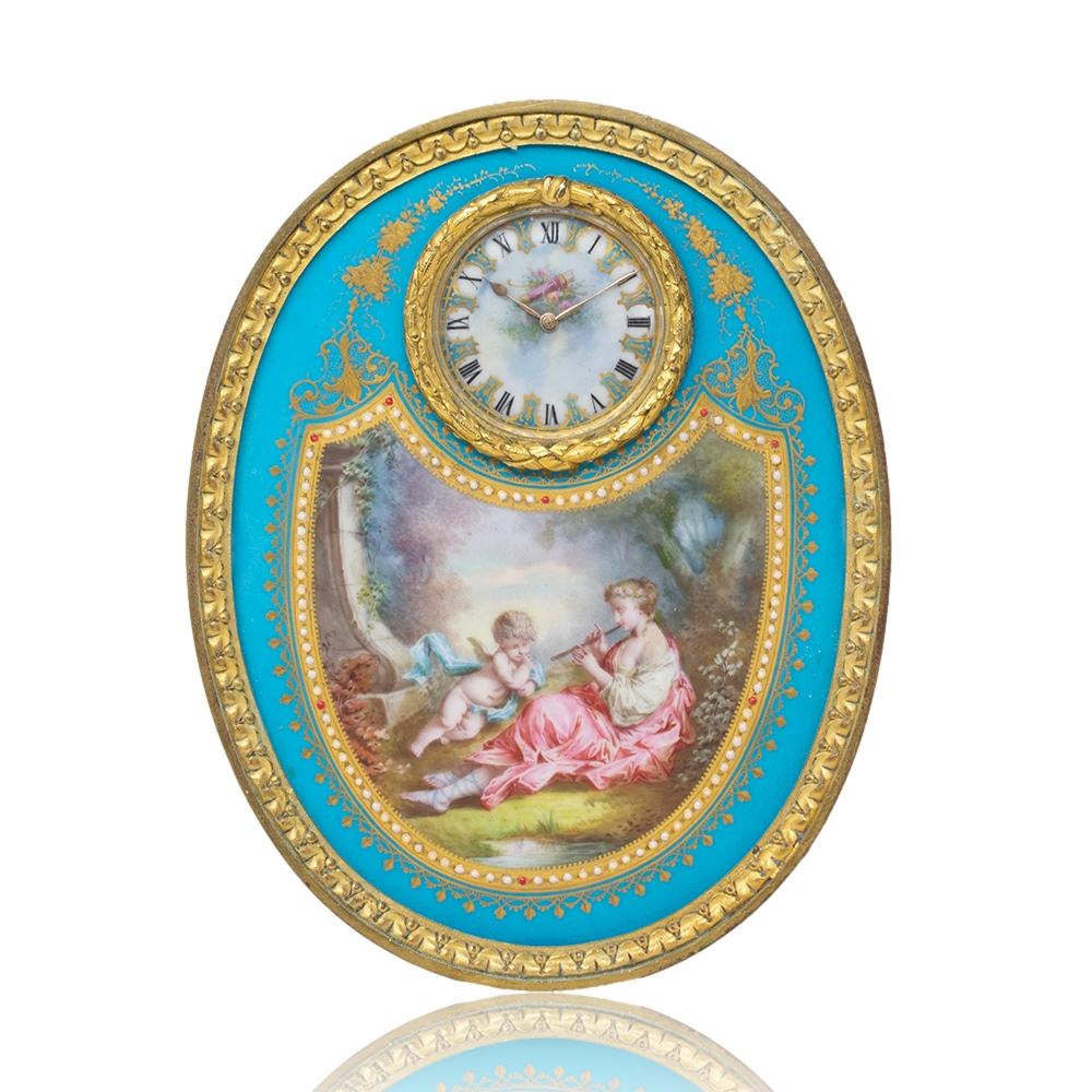 Reloj de mesa de porcelana de Sevres Francés en venta