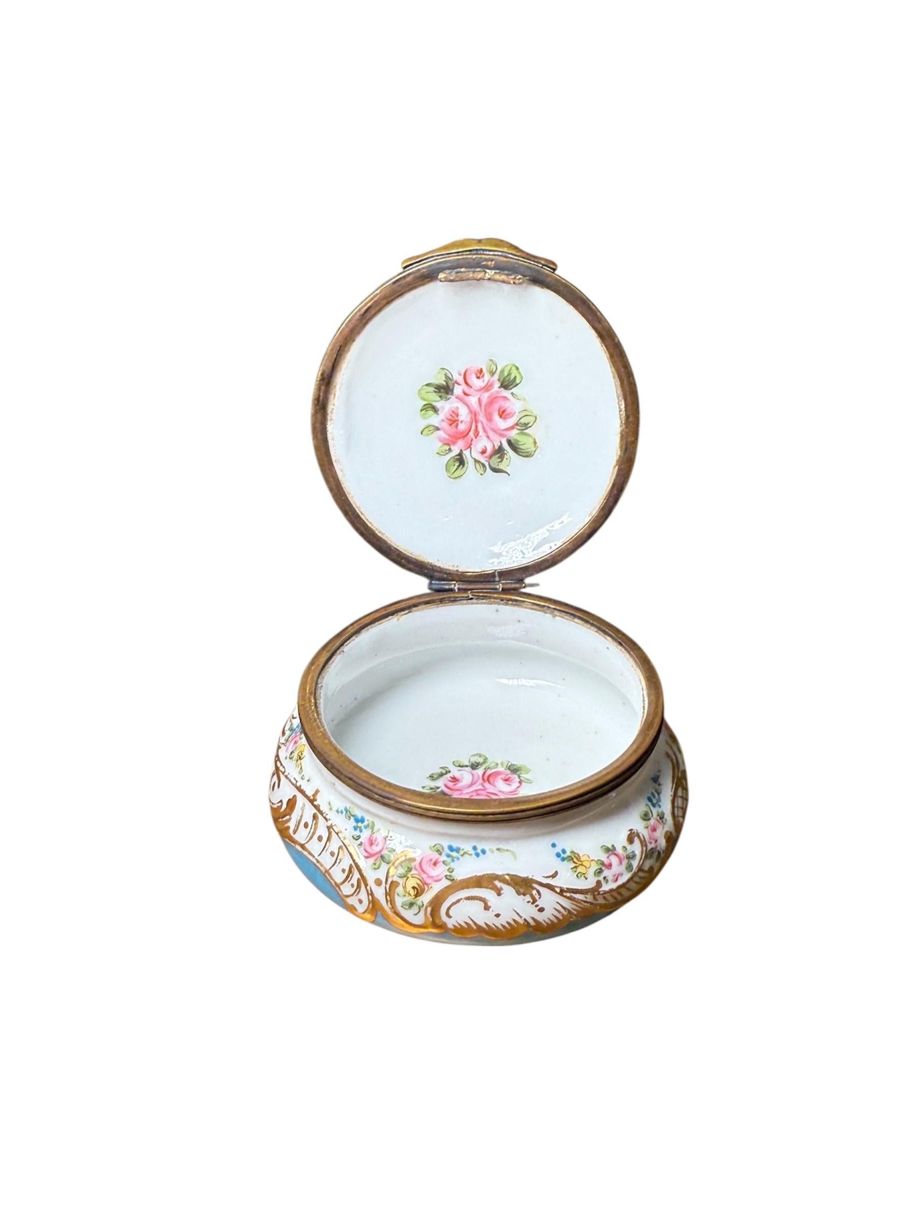 Rococo Sevres Porcelain Trinket Box For Sale