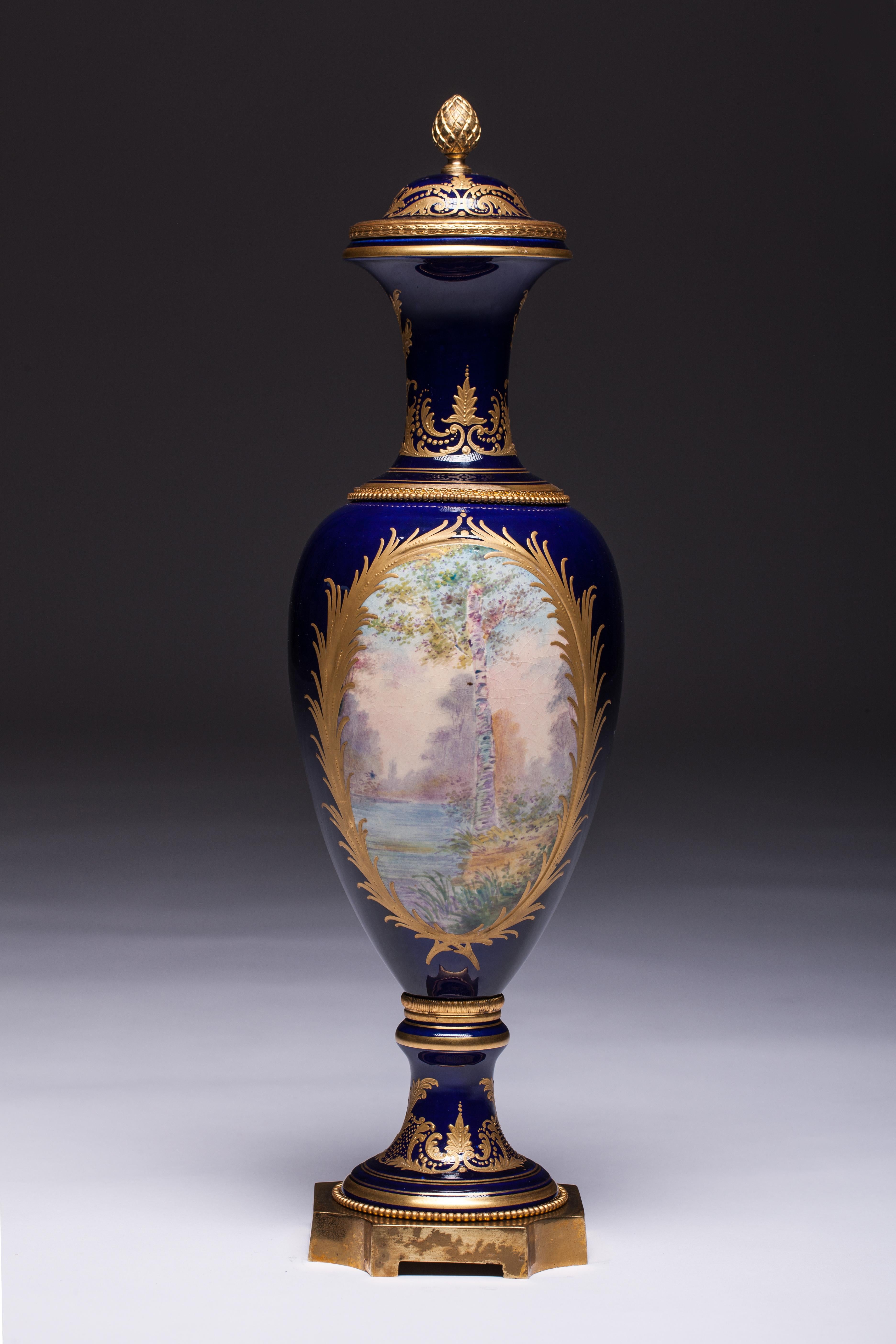 Ormolu Sevres Porcelain Vase 19th Century Signed C. Velly For Sale
