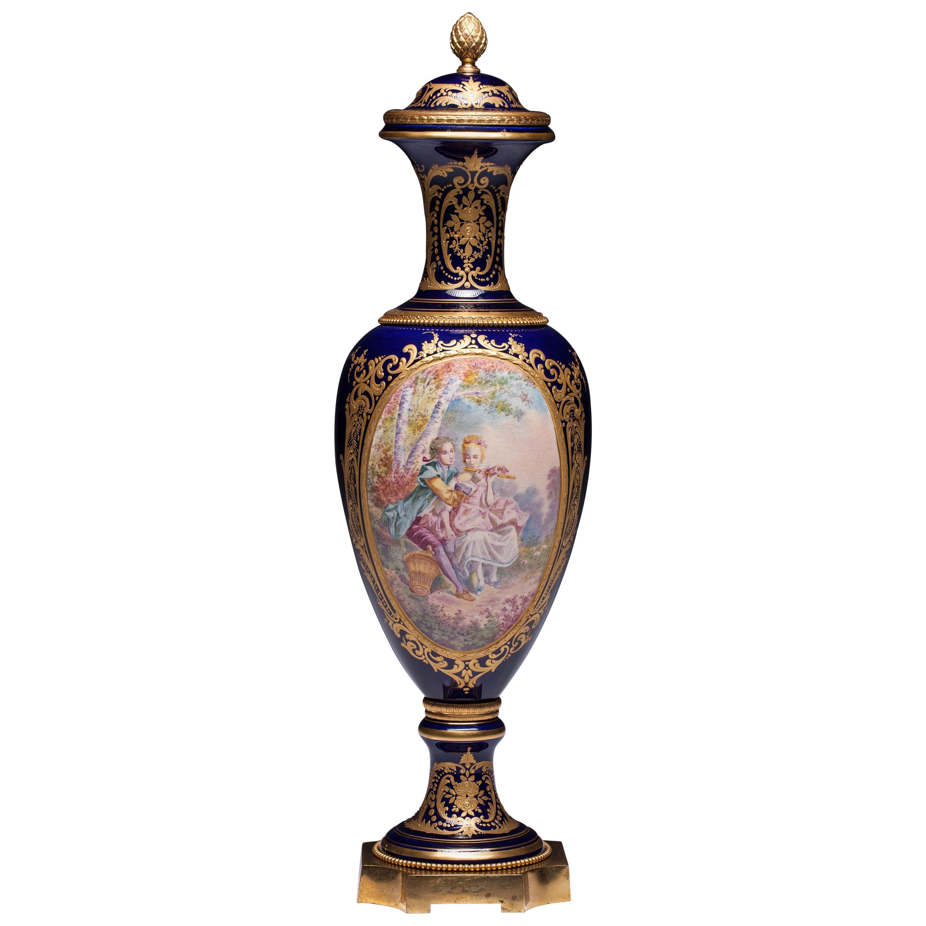 Sevres Porcelain Vase 19th Century Signed C. Velly For Sale