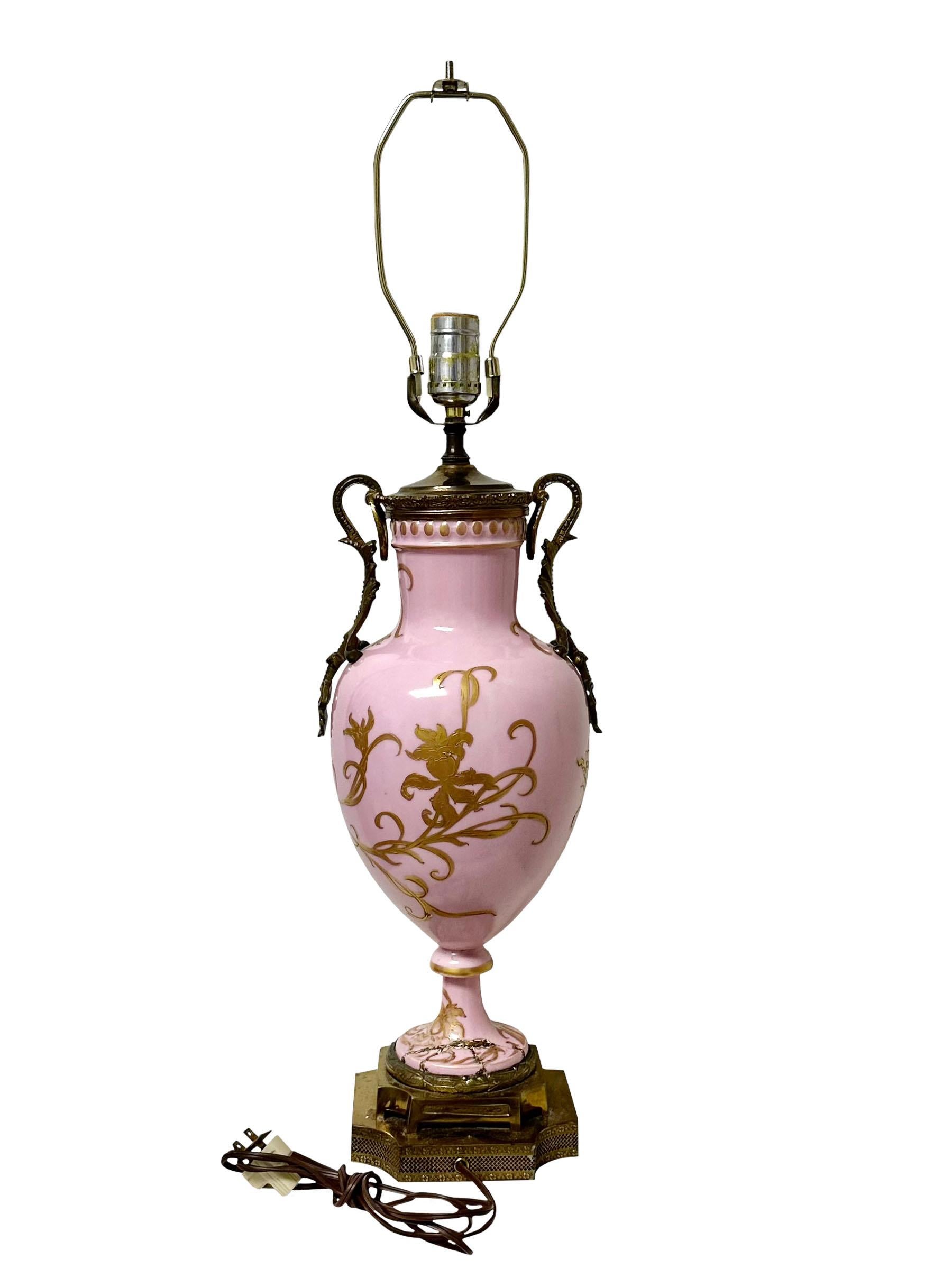 Sevres Porcelain Vase as a Table Lamp For Sale 2