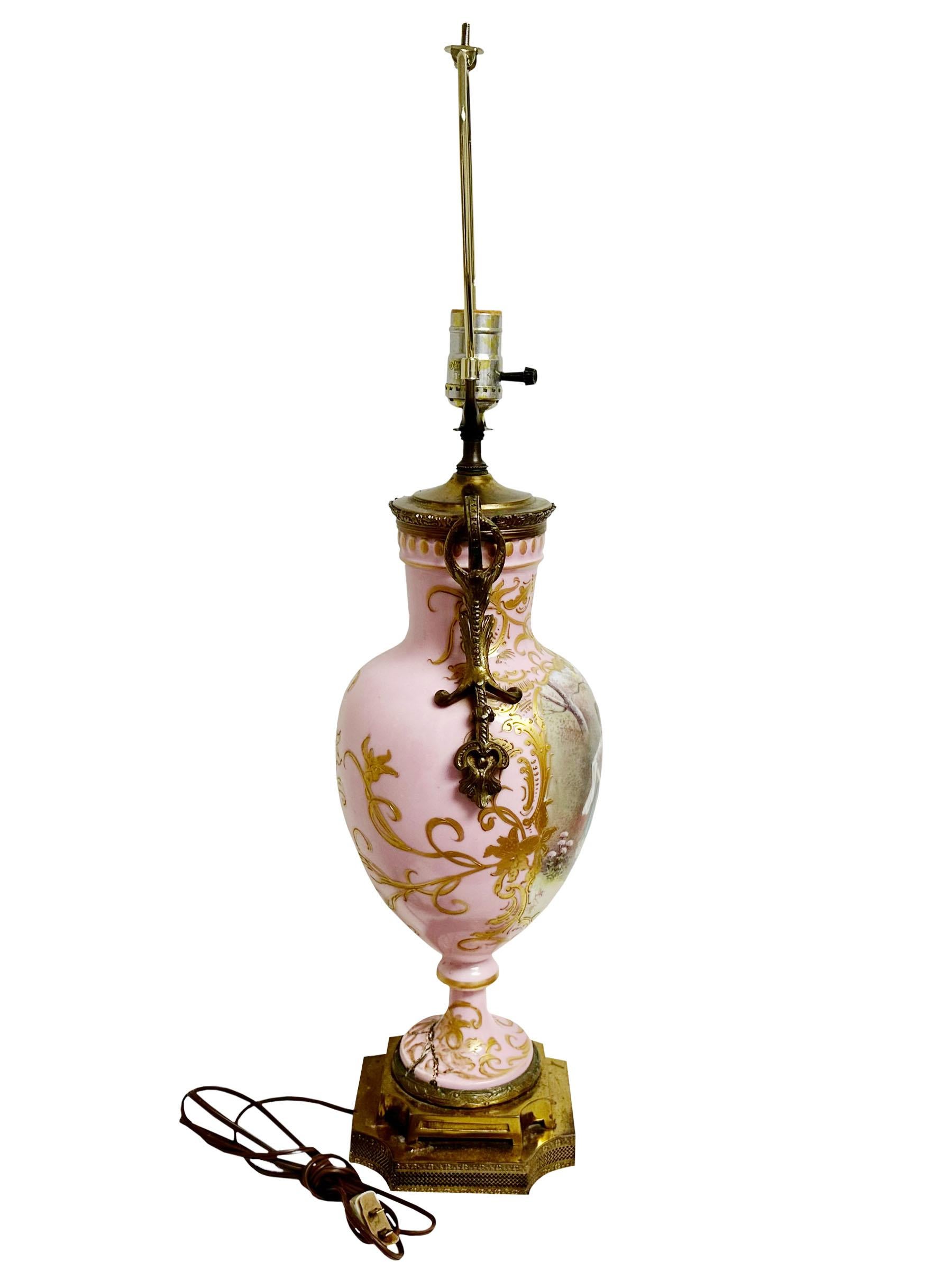 Sevres Porcelain Vase as a Table Lamp For Sale 3