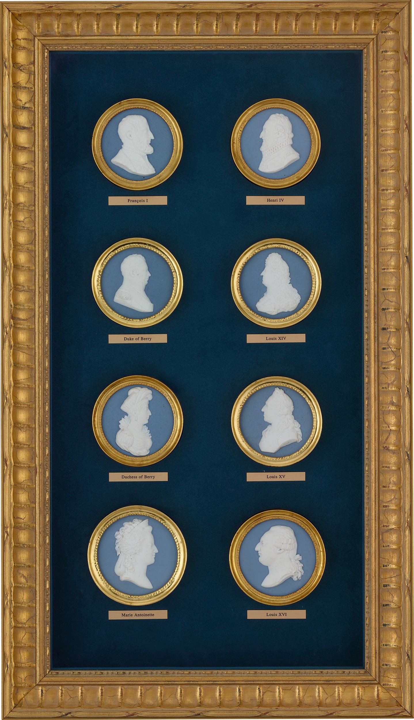 This exceptionally rare set of sixteen Sèvres portrait medallions captures the illustrious history of one of the world’s most powerful monarchies—the French Crown. Exquisitely crafted by the illustrious Sèvres Manufactory, these impeccably preserved