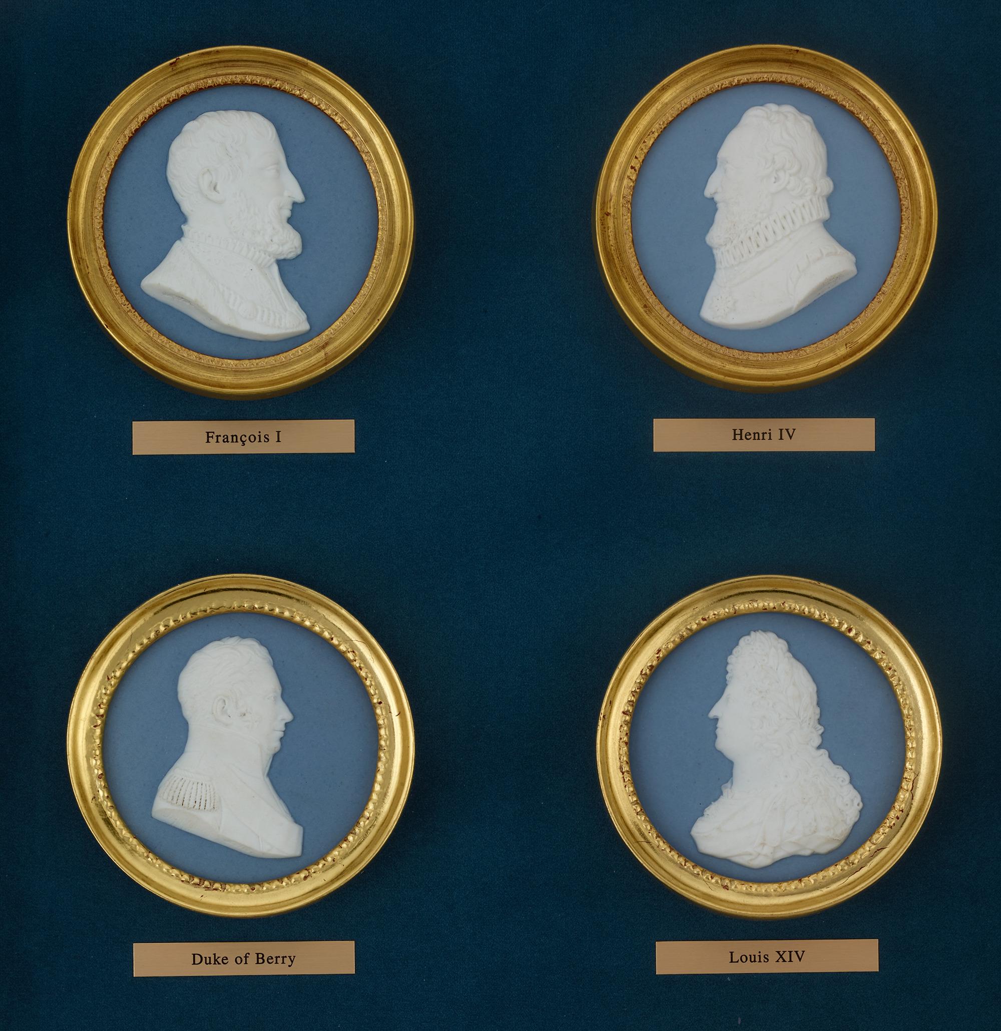French Sèvres Rulers of France Portrait Medallions For Sale