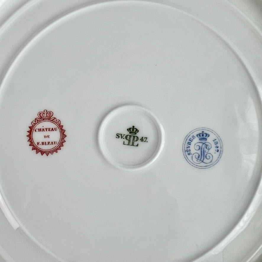 Sèvres - Ensemble de 6 assiettes en porcelaine du service de chasse royal, 1847 en vente 11