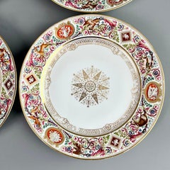 Sèvres Set of 6 Porcelain Plates from the Royal Hunting Service, 1847