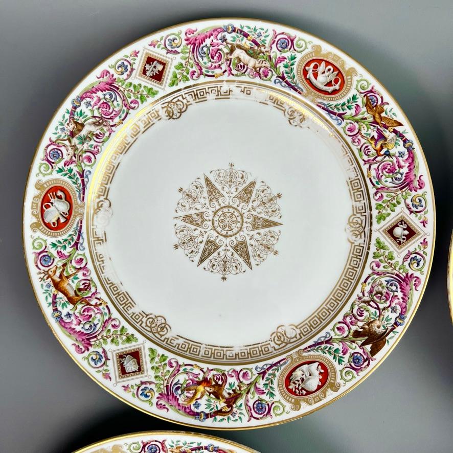 Sèvres Set of 6 Porcelain Plates from the Royal Hunting Service, 1847 In Good Condition For Sale In London, GB