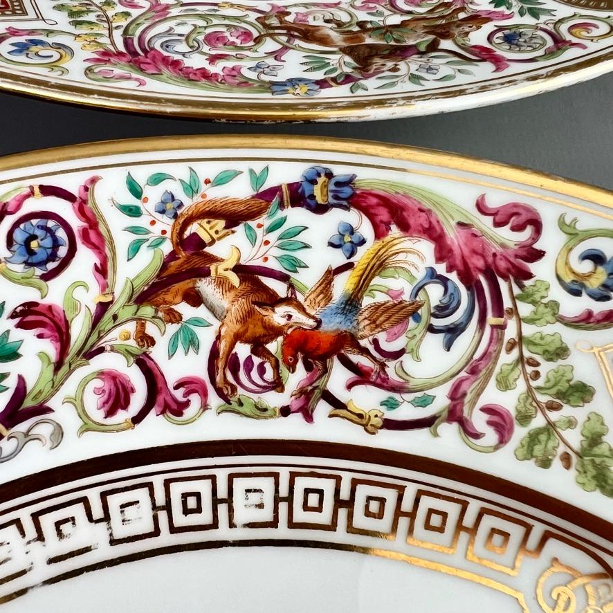 Sèvres Set of 6 Porcelain Plates from the Royal Hunting Service, 1847 1