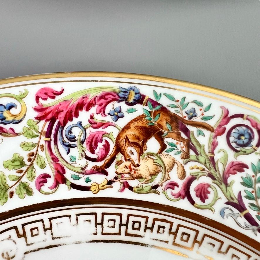 Sèvres - Ensemble de 6 assiettes en porcelaine du service de chasse royal, 1847 en vente 1