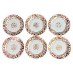 Juego de 6 platos de porcelana de Sèvres del Servicio Real de Caza, 1847