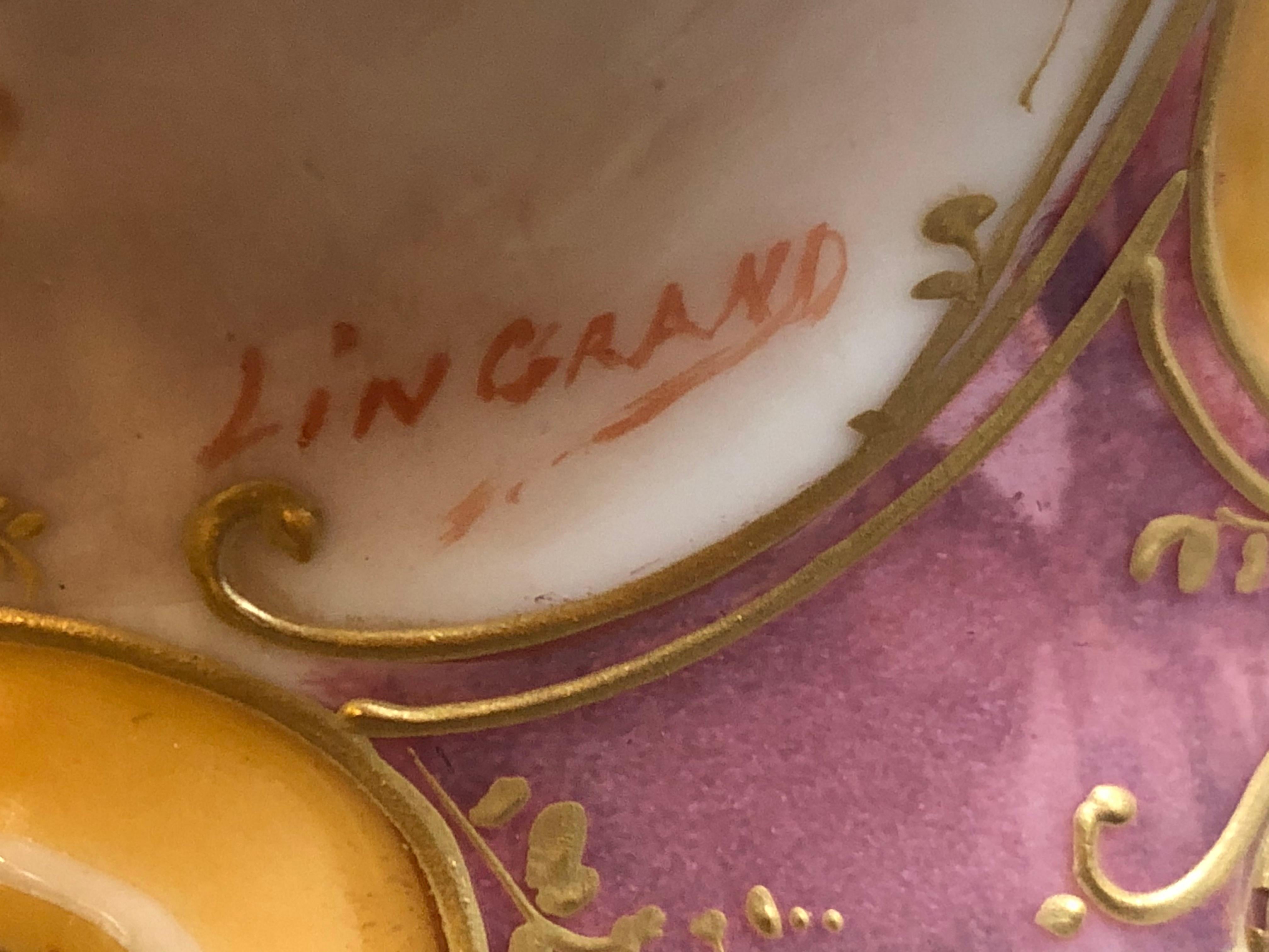 Sevres Spinnerei Urne Vase mit einer Jungfrau & Cherub Malerei Signiert Lingaand im Angebot 9