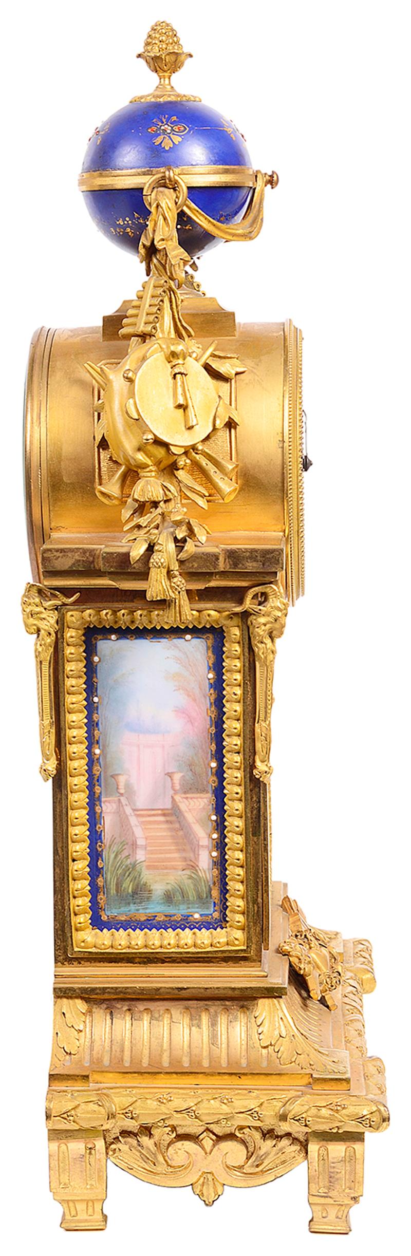 Gilt Sevres Style 19th Century Mantel Clock