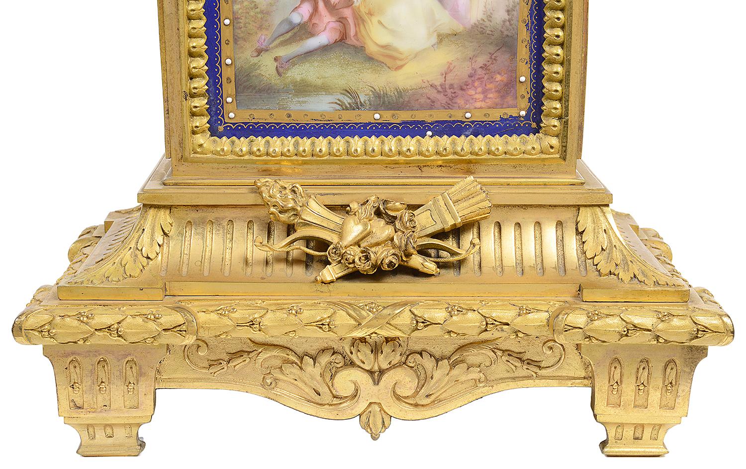 Sevres Style 19th Century Mantel Clock In Good Condition In Brighton, Sussex