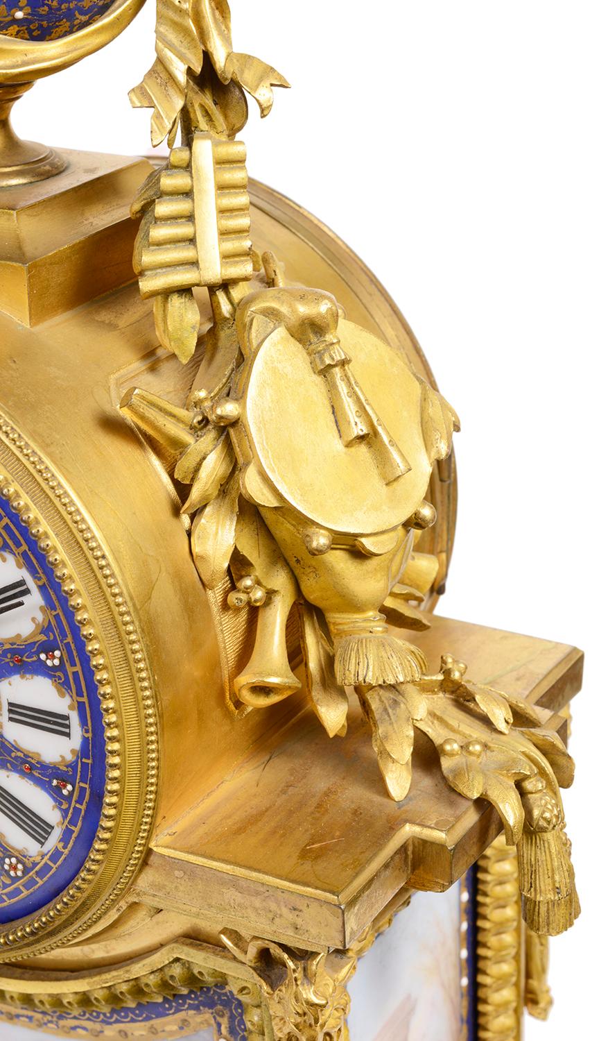Sevres Style 19th Century Mantel Clock 1