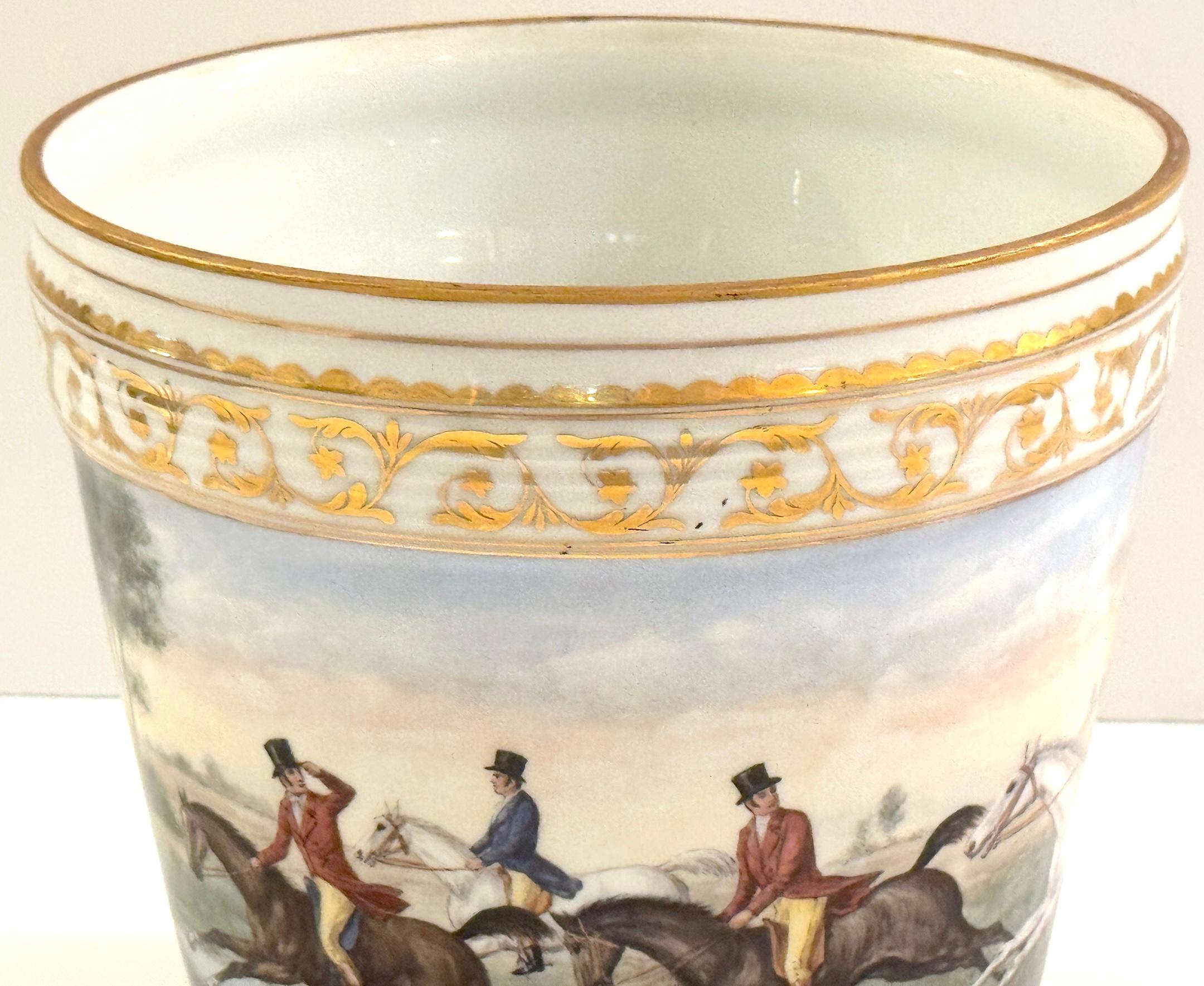 Sevres Style Equestrian/ Horse Race Cachepot, Signed 'Garnier' 2