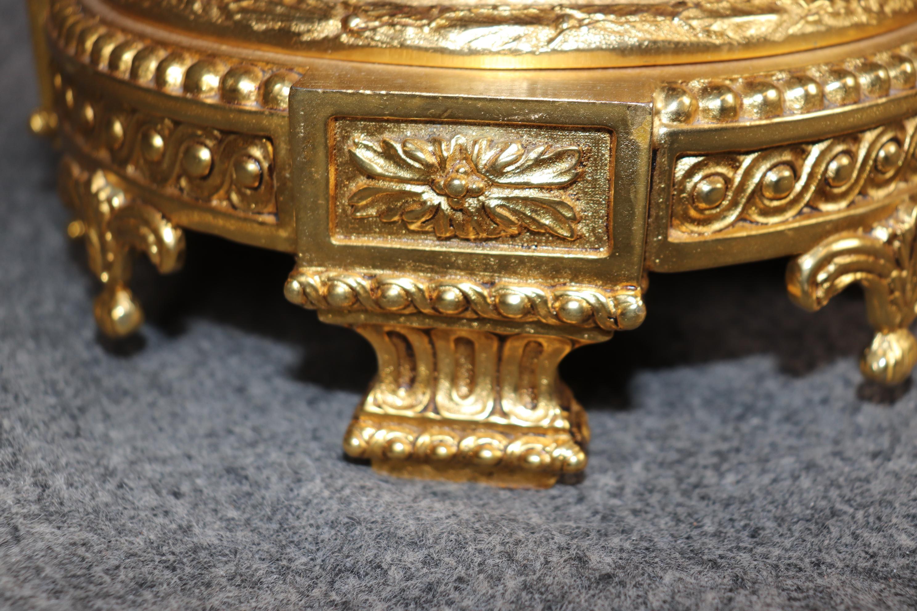 Sevres Style Figural Royal Blue Porcelain and Dore' Gilt Bronze Centerpiece For Sale 8