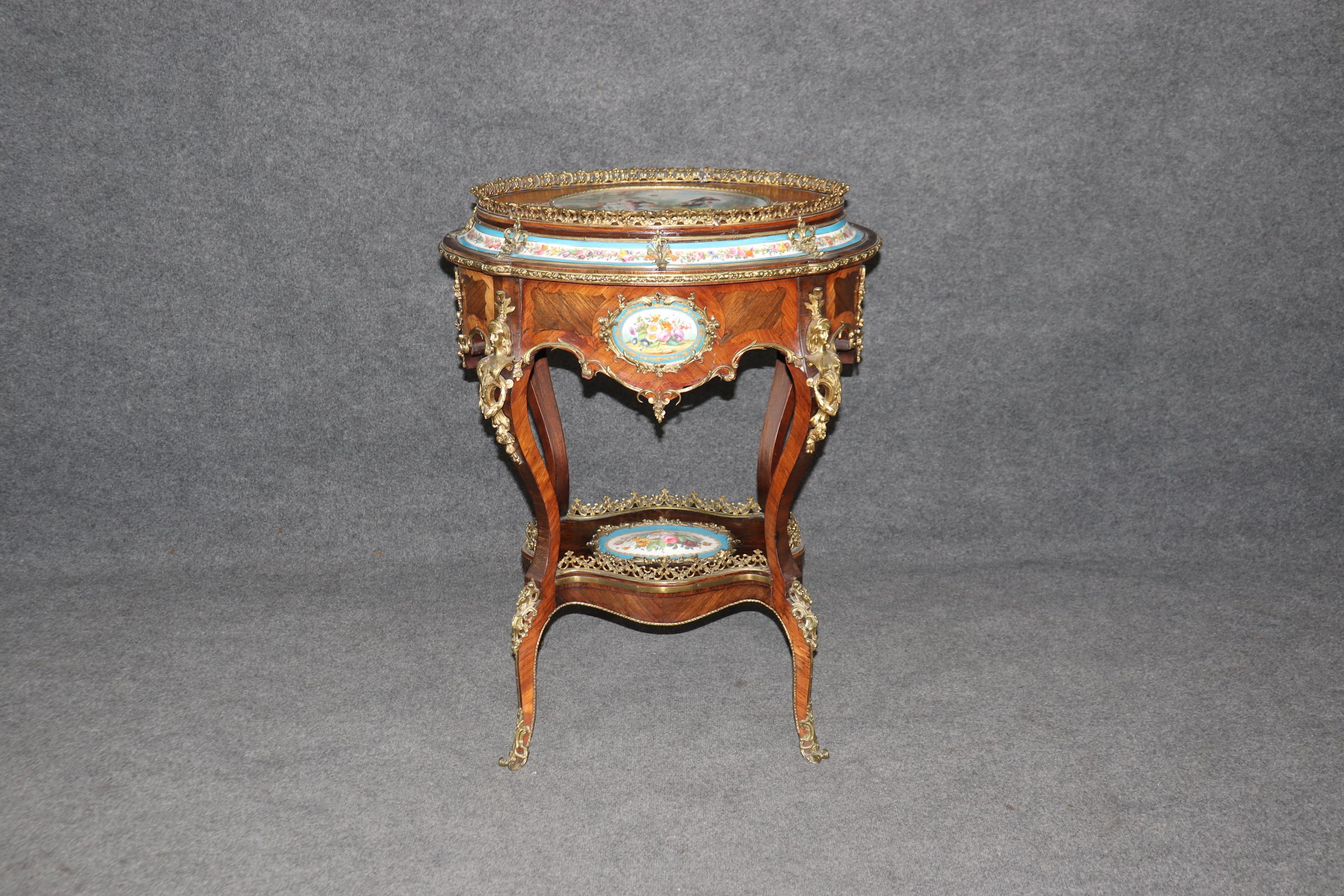 Sevres Style Figural Scenery Plaques Napolean III Style Bronze Mounted Table For Sale 5