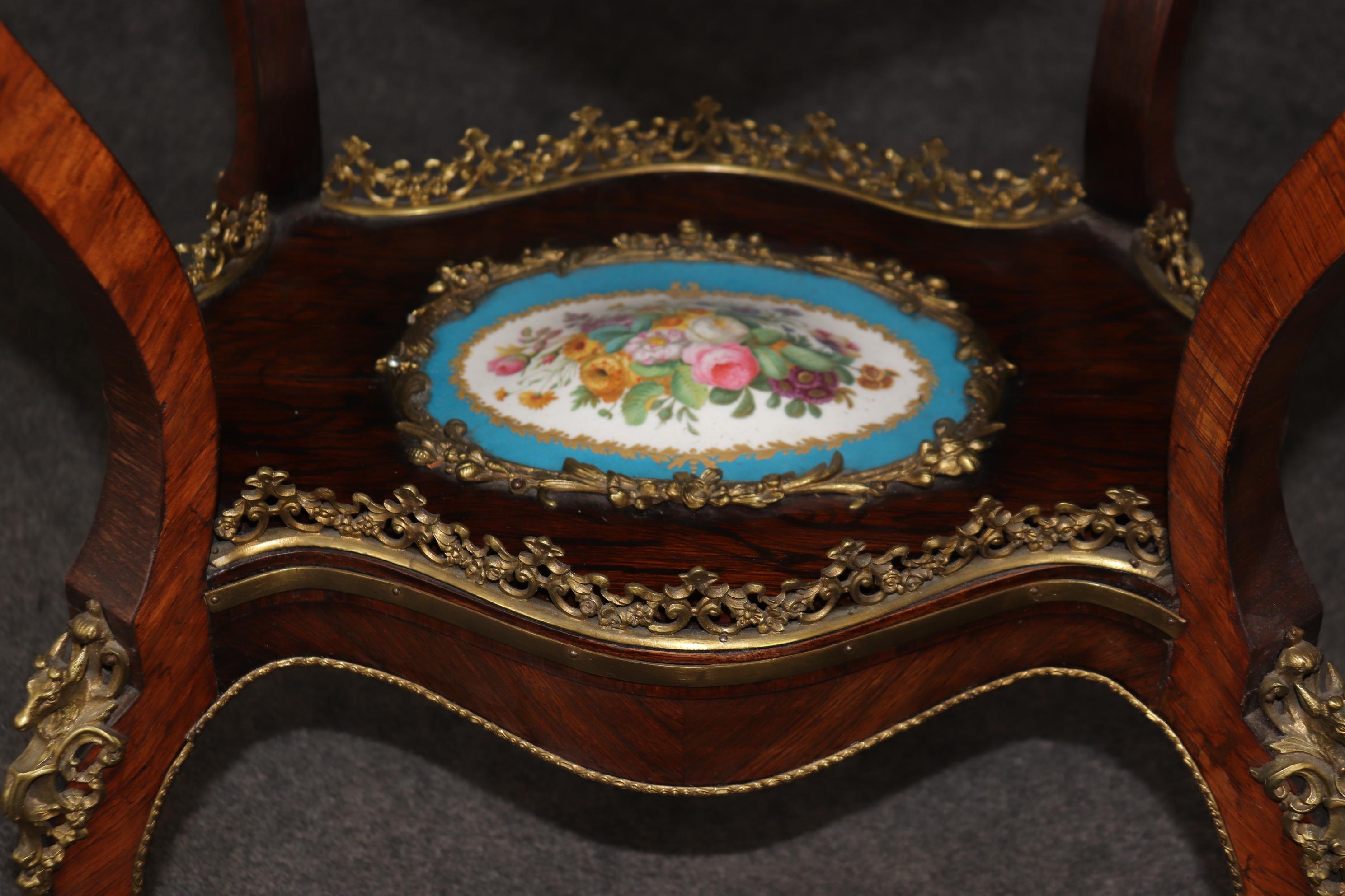 Sevres Style Figural Scenery Plaques Napolean III Style Bronze Mounted Table For Sale 10