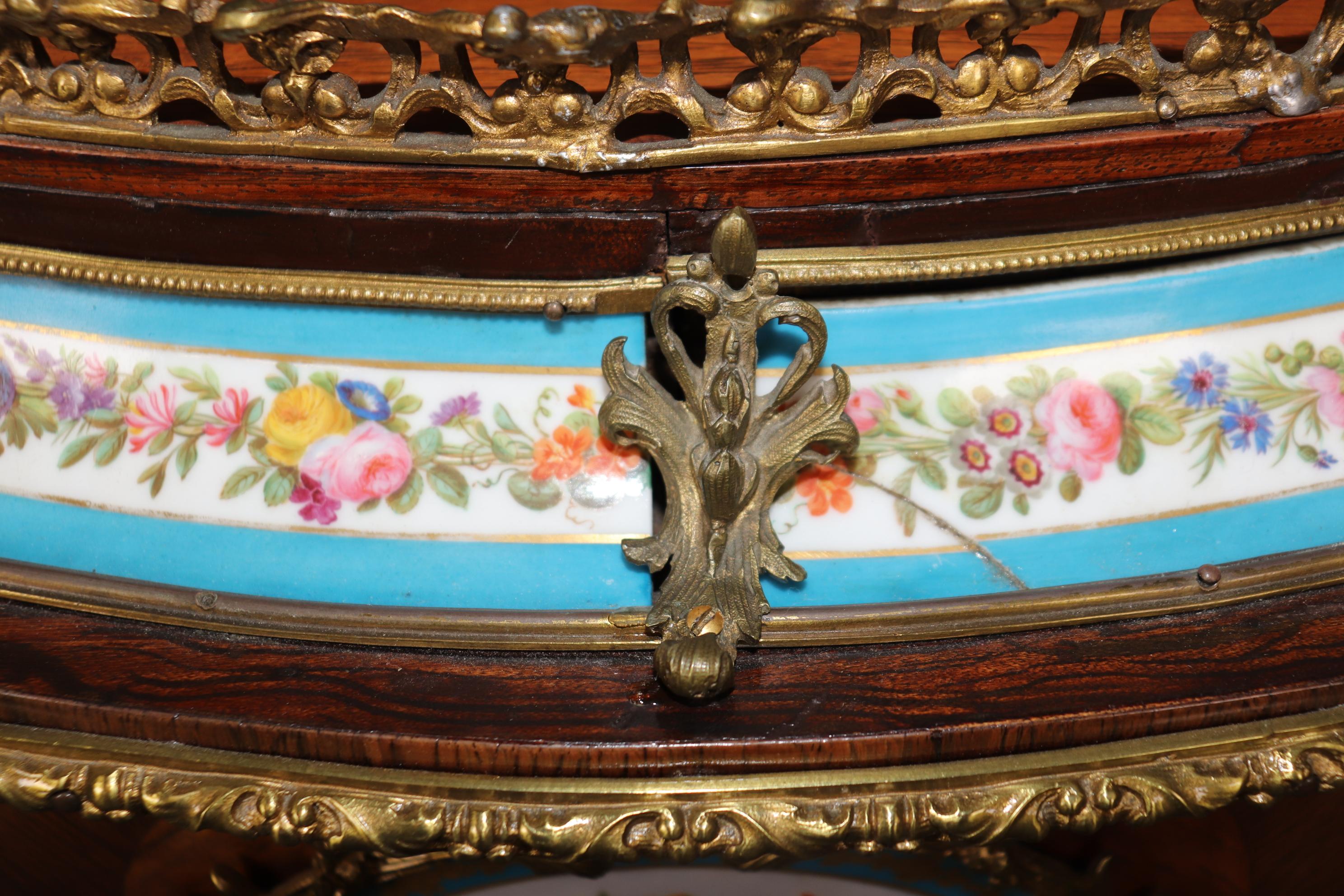 Sevres Style Figural Scenery Plaques Napolean III Style Bronze Mounted Table For Sale 12