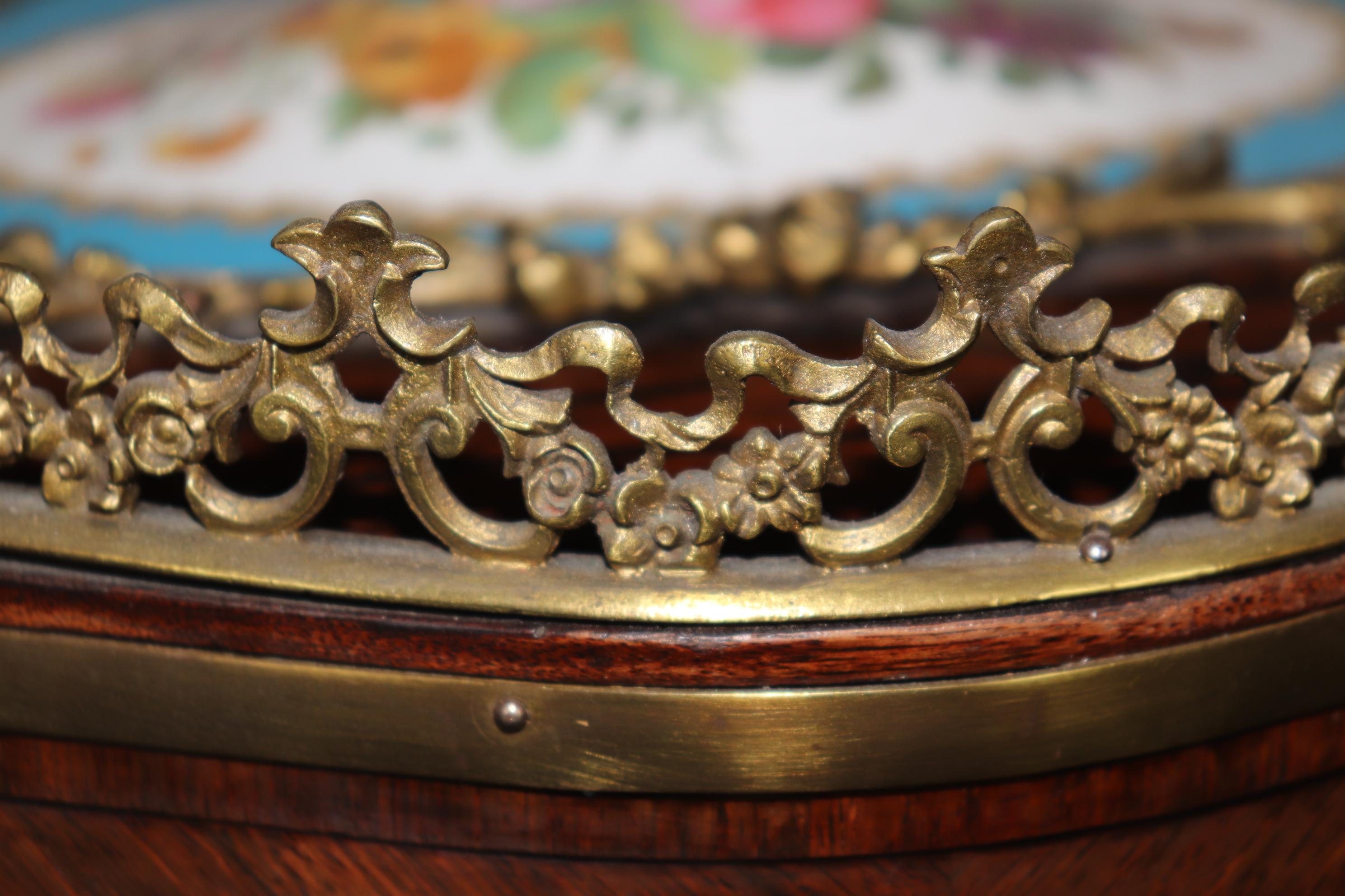 Sevres Style Figural Scenery Plaques Napolean III Style Bronze Mounted Table For Sale 13