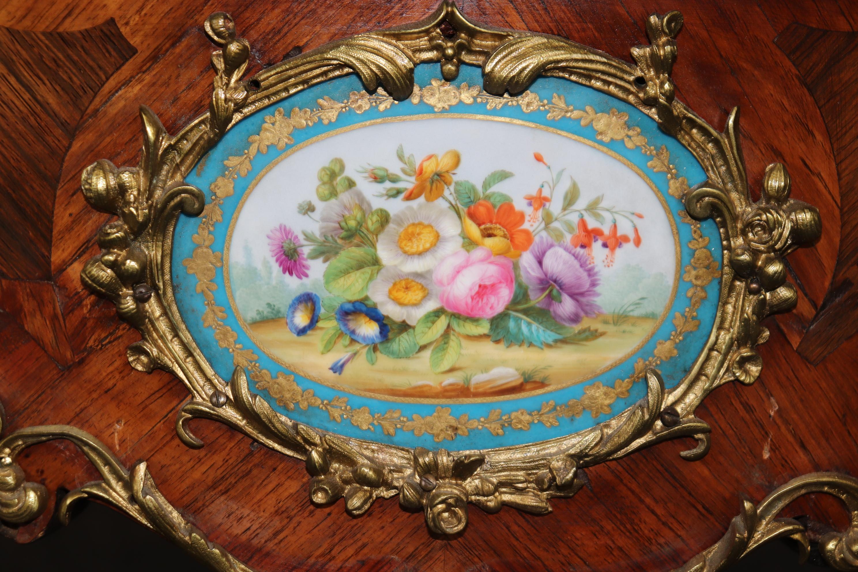 Napoleon III Sevres Style Figural Scenery Plaques Napolean III Style Bronze Mounted Table For Sale