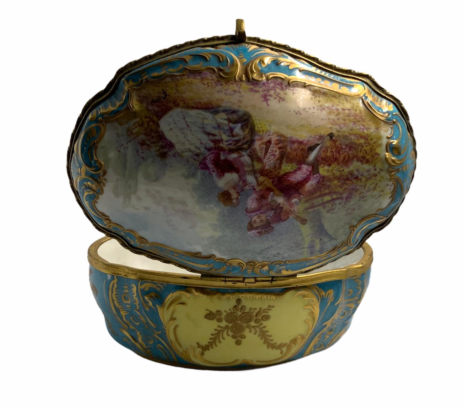 Sevres Style French Porcelain Trinket Box 1