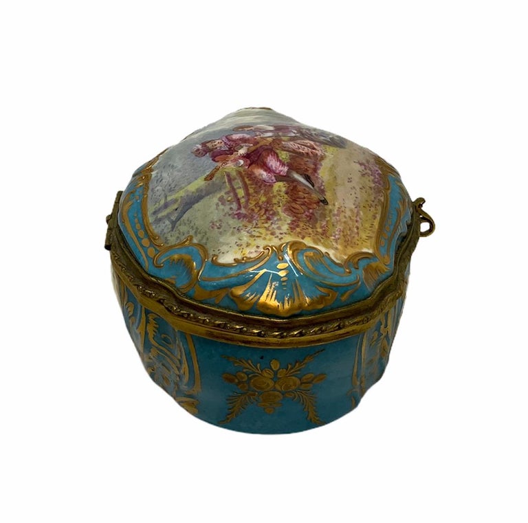 Sevres Style French Porcelain Trinket Box For Sale at 1stDibs