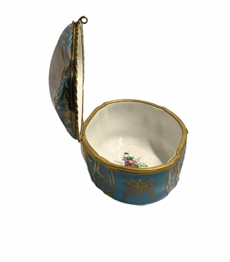 Sevres Style French Porcelain Trinket Box For Sale at 1stDibs