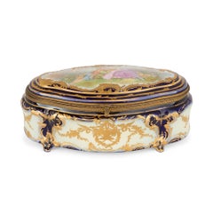 Sèvres-Style Gilt and Hand-Painted Porcelain Casket