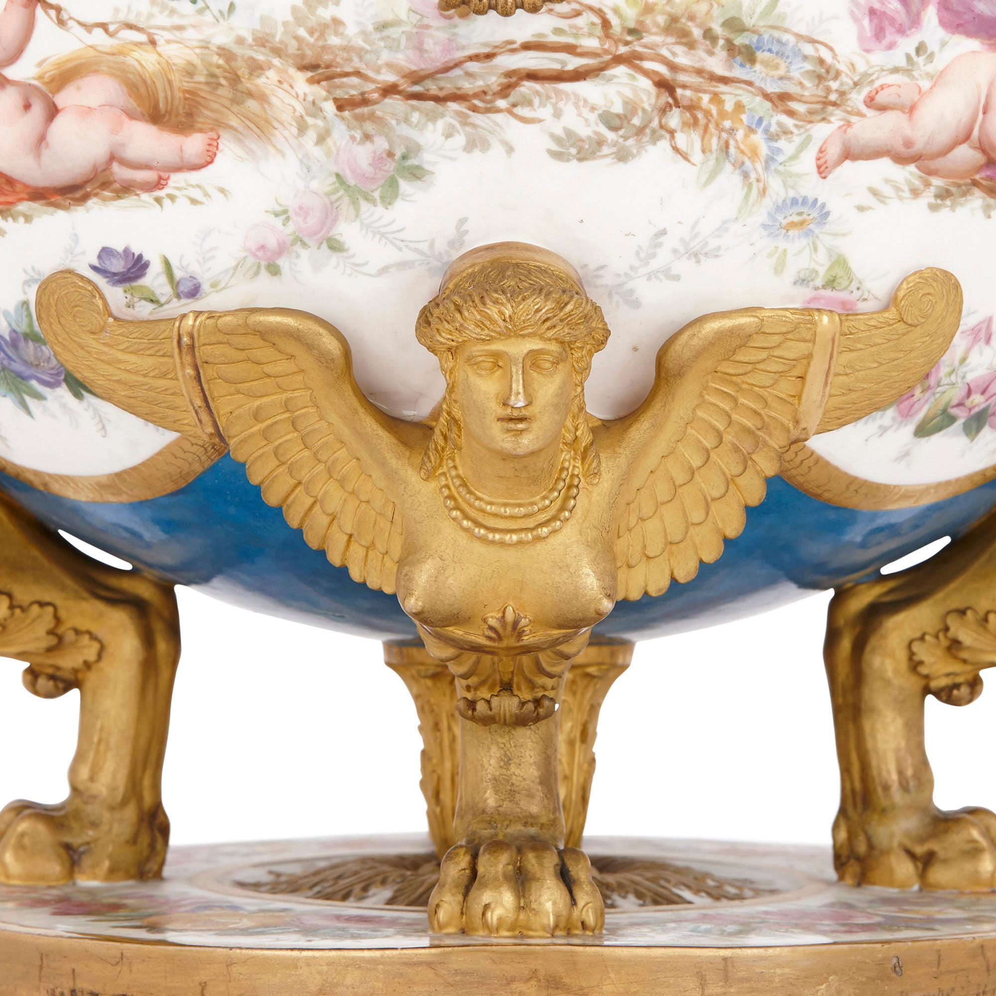 Rococo 19th Century Sèvres style porcelain centrepiece 