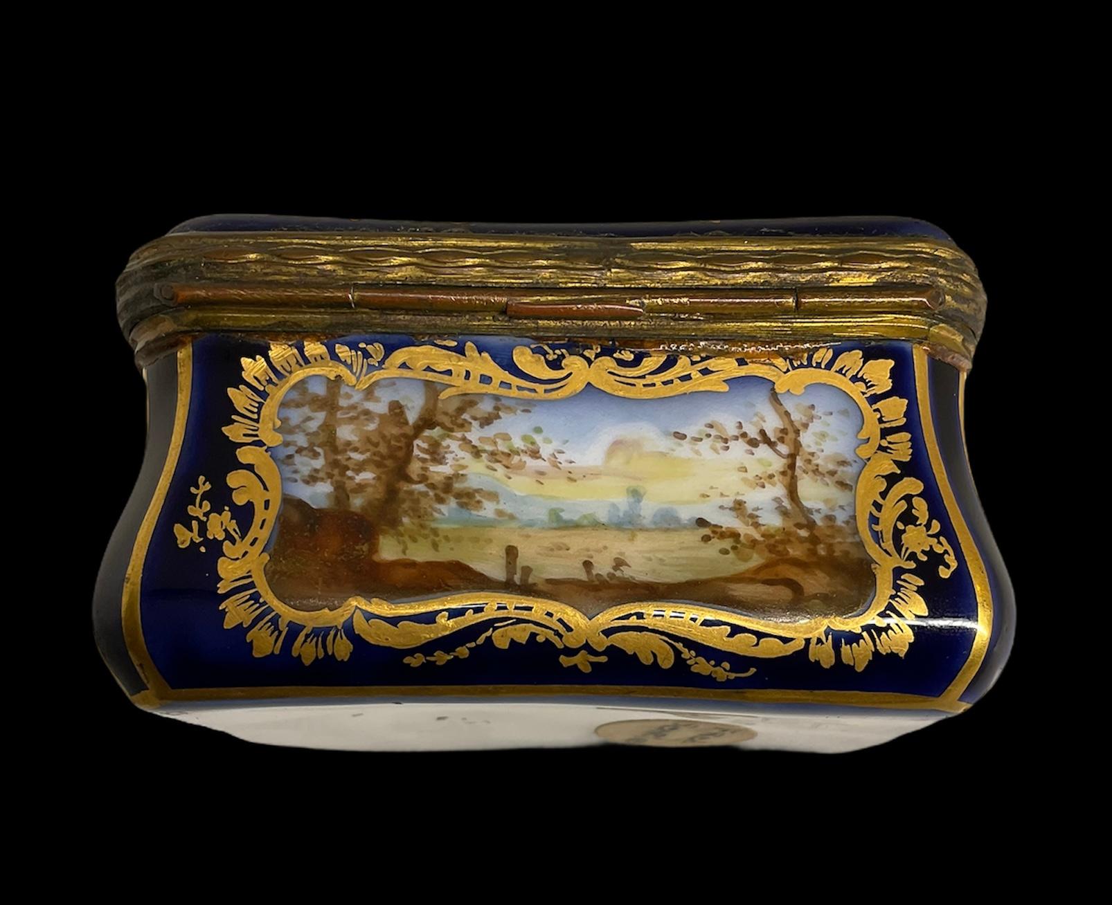 Sevres Style Hand Painted Porcelain Small Box 2