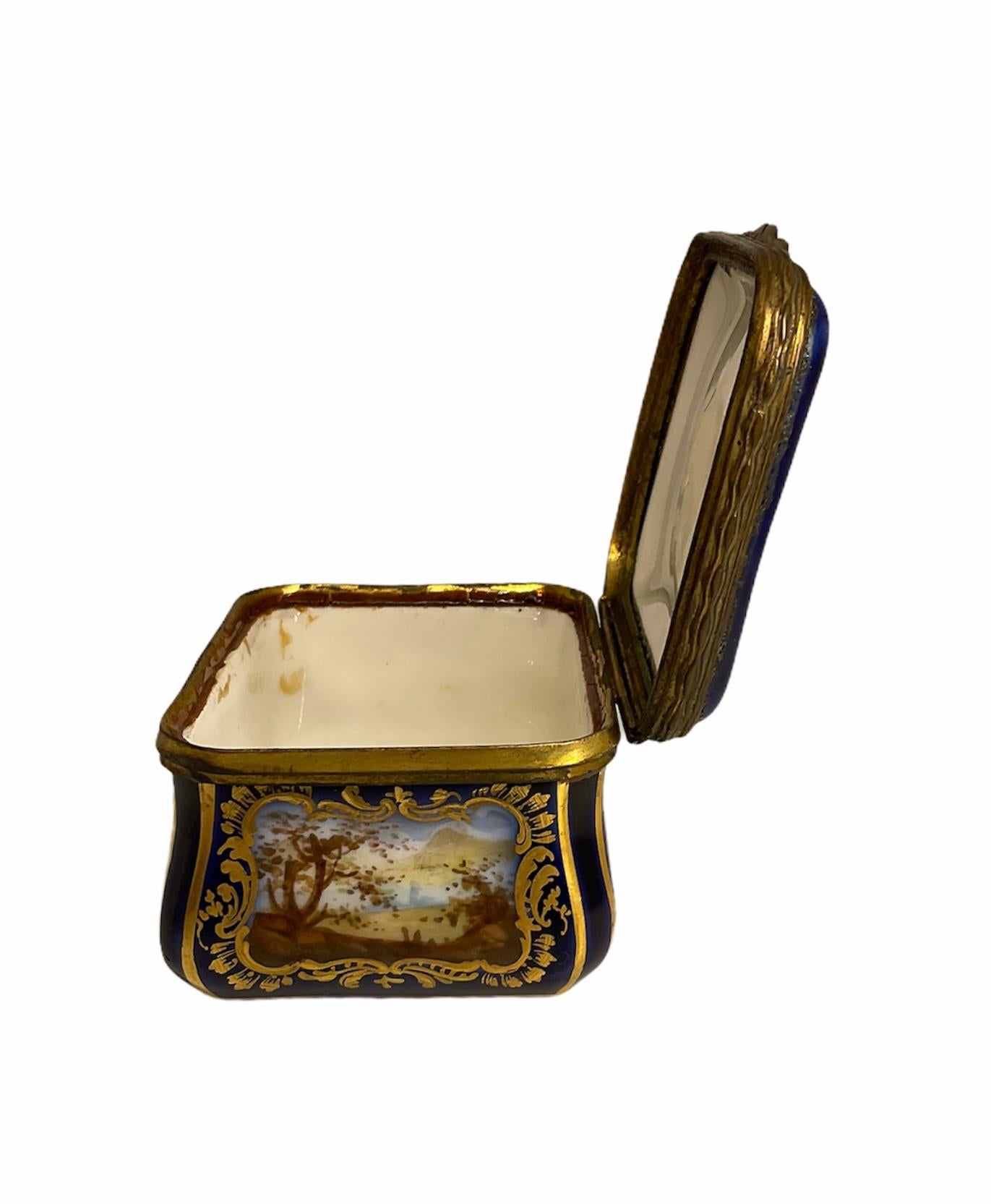 20th Century Sevres Style Hand Painted Porcelain Small Box