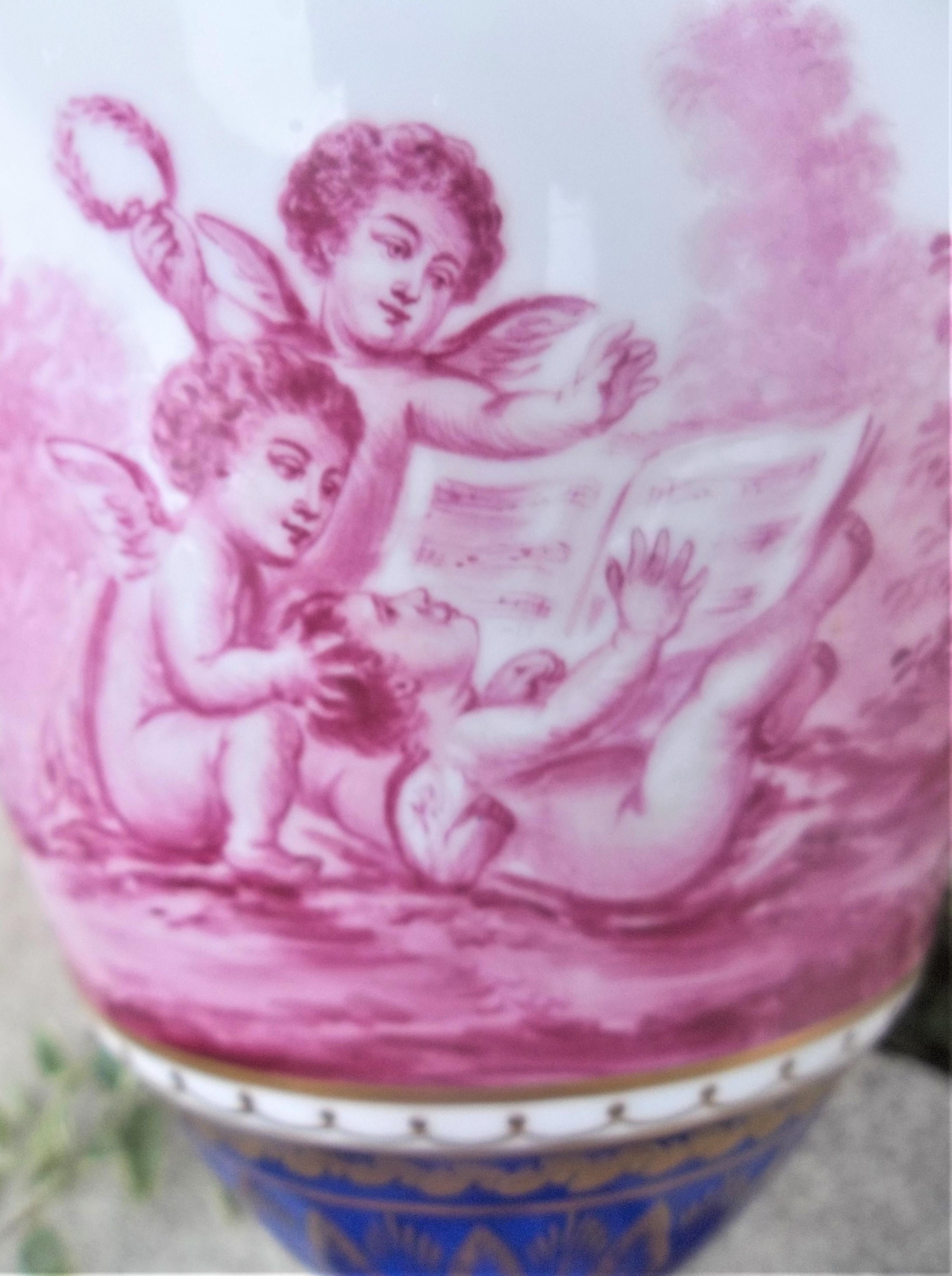 Sèvres-style Neoclassical Urn after Clodion , Putti or Cherubs  Frolicking  12
