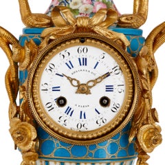 Sèvres Style Ormolu Mounted Mantel Clock by Kreisser
