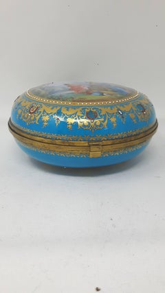 Sèvres Style Paris Porcelain Round Box