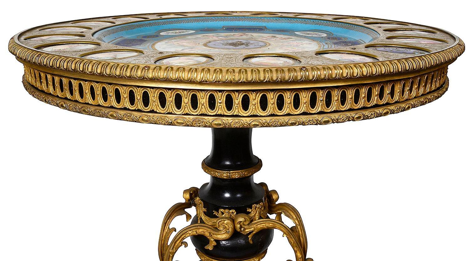 French Sevres style porcelain Centre table, circa 1880. For Sale