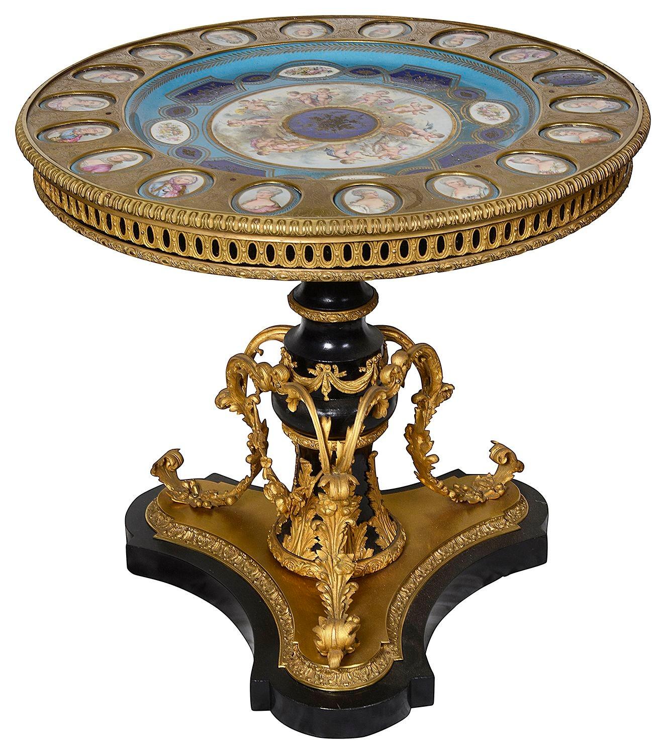 Sevres style porcelain Centre table, circa 1880. For Sale 2