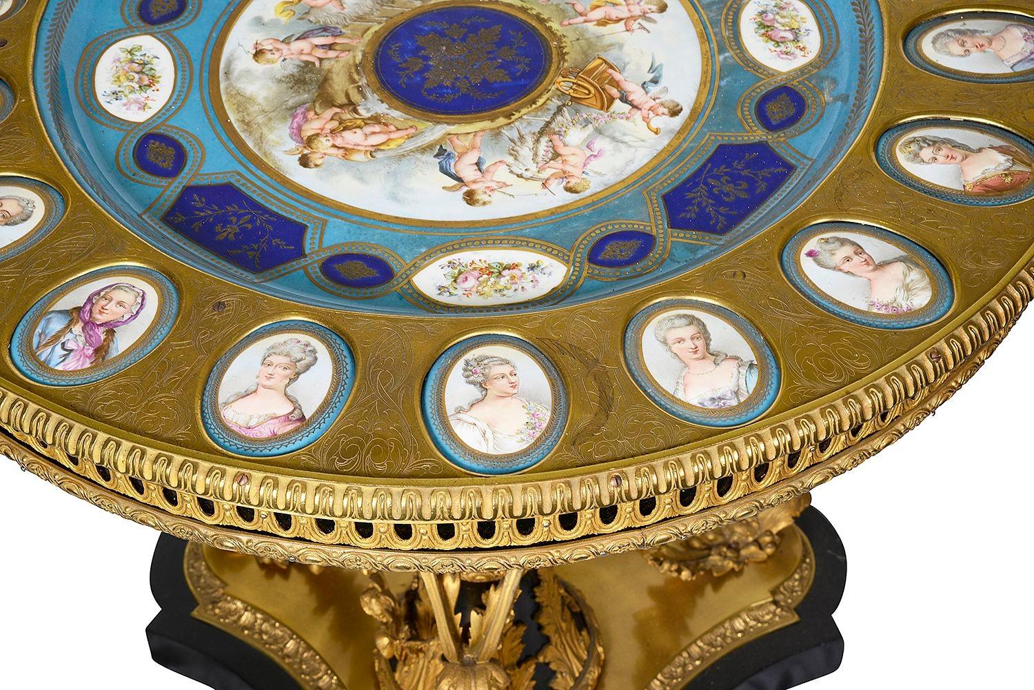 Sevres style porcelain Centre table, circa 1880. For Sale 3