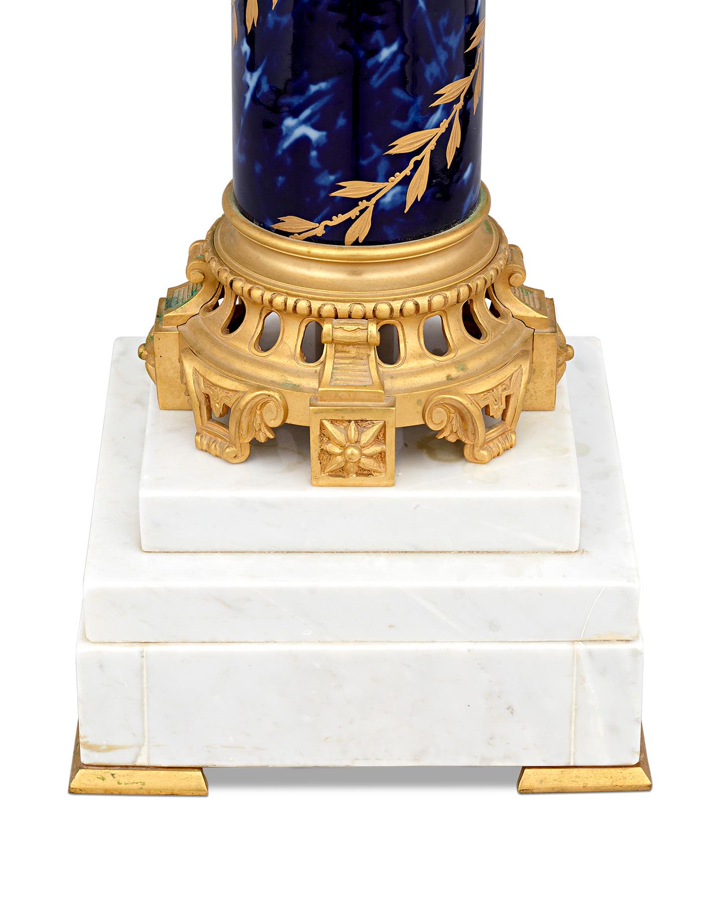 French Sèvres-Style Porcelain Pedestal For Sale
