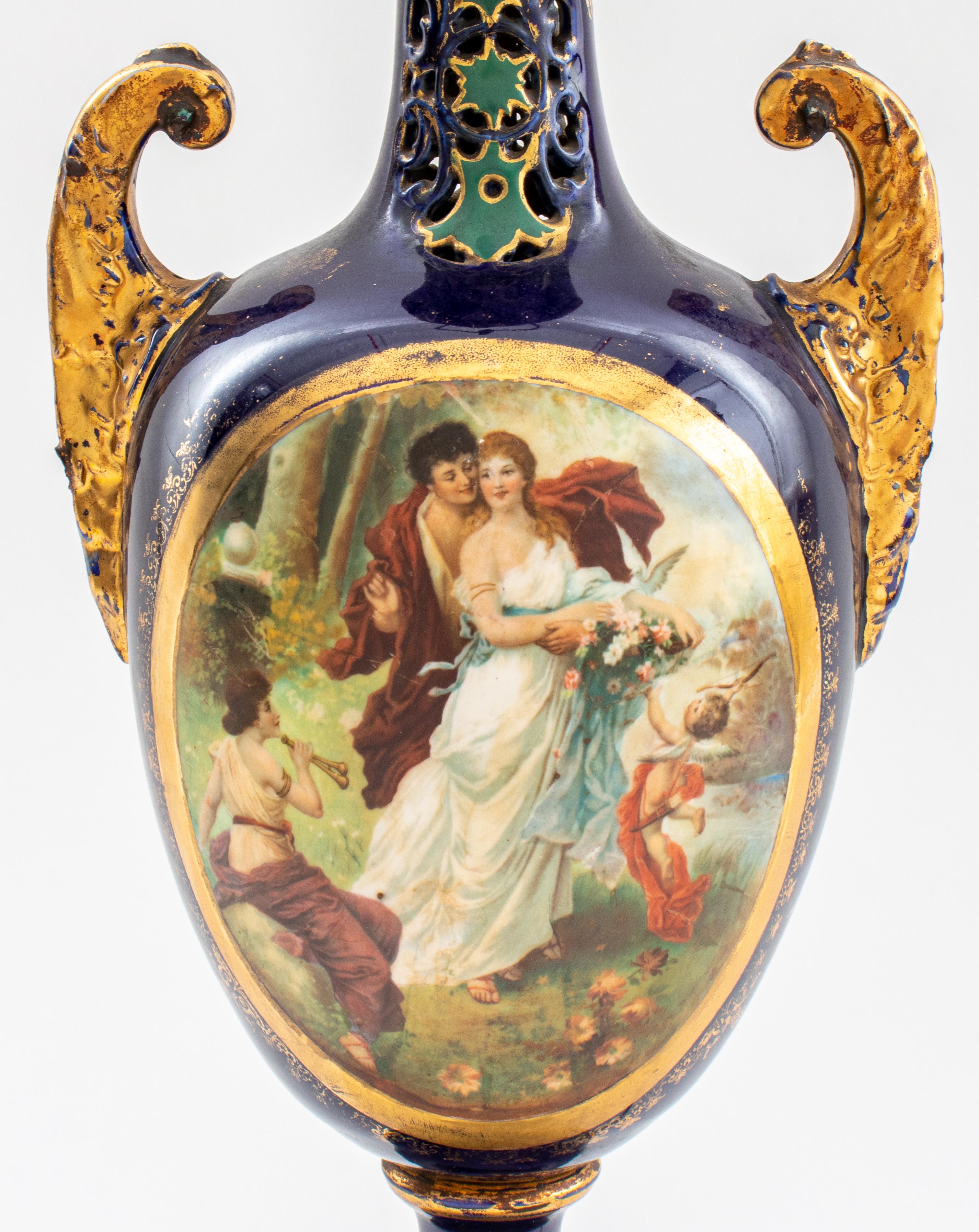 Sevres Style Vase Mounted as a Lamp 4